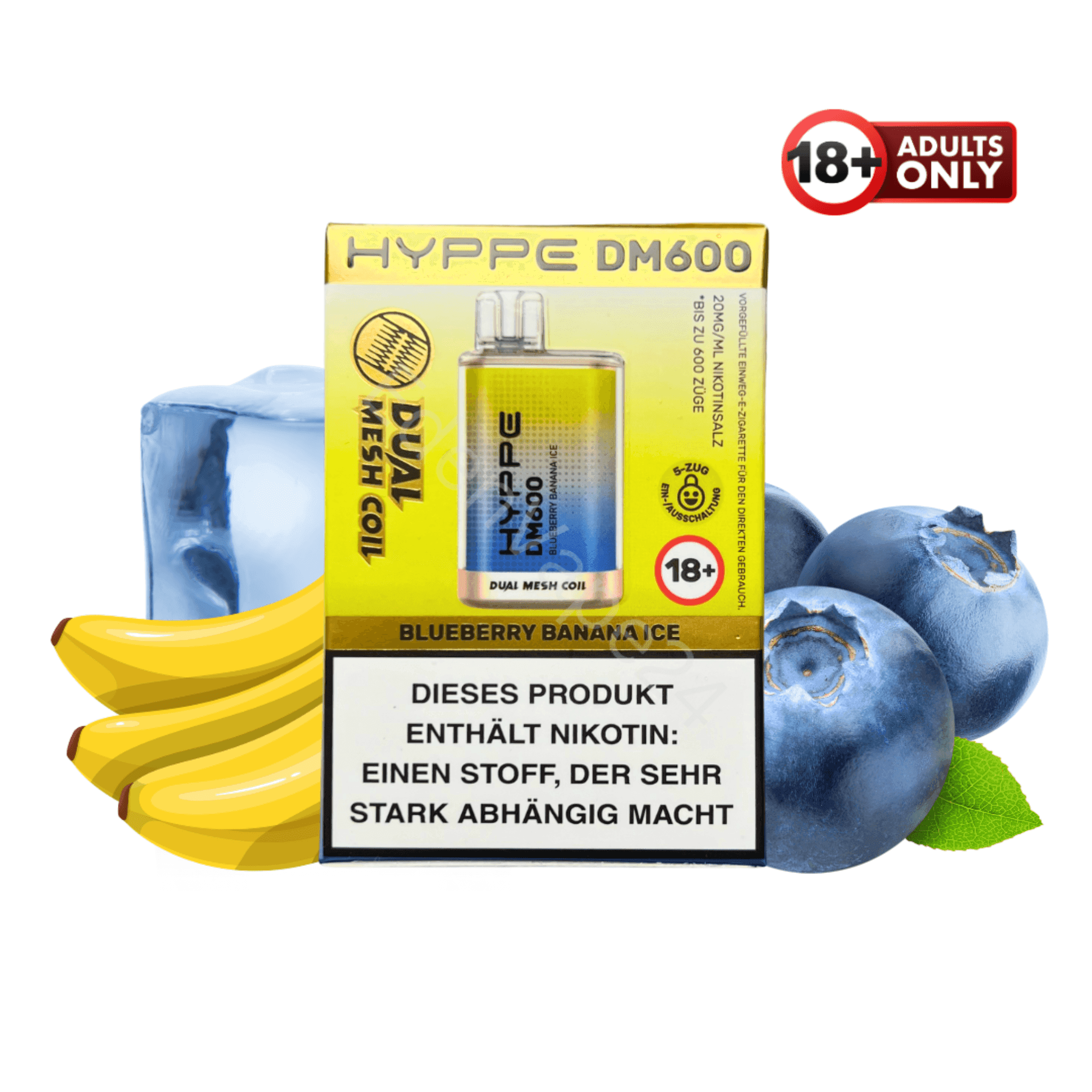 Flerbar HYPPE DM600 - Blueberry Banana Ice - EdenVape24